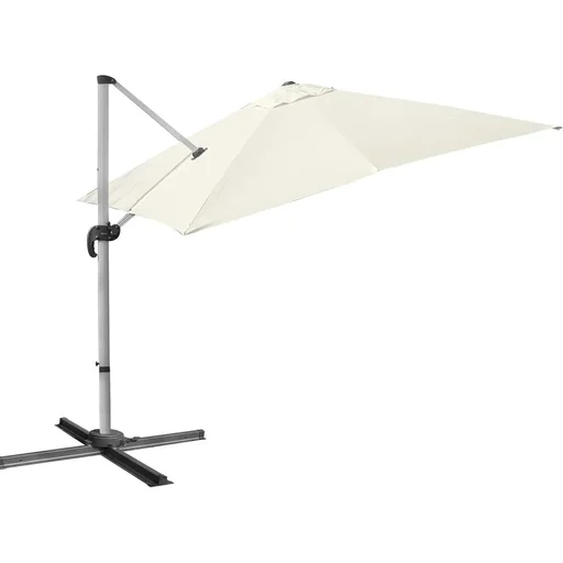 "Parasol with hand crank, garden parasol, Roma cantilever parasol, 0-60° adjustable, 360° rotatable, patio parasol, aluminum image"