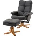 Recliner chair TV chair with stool reclining function black