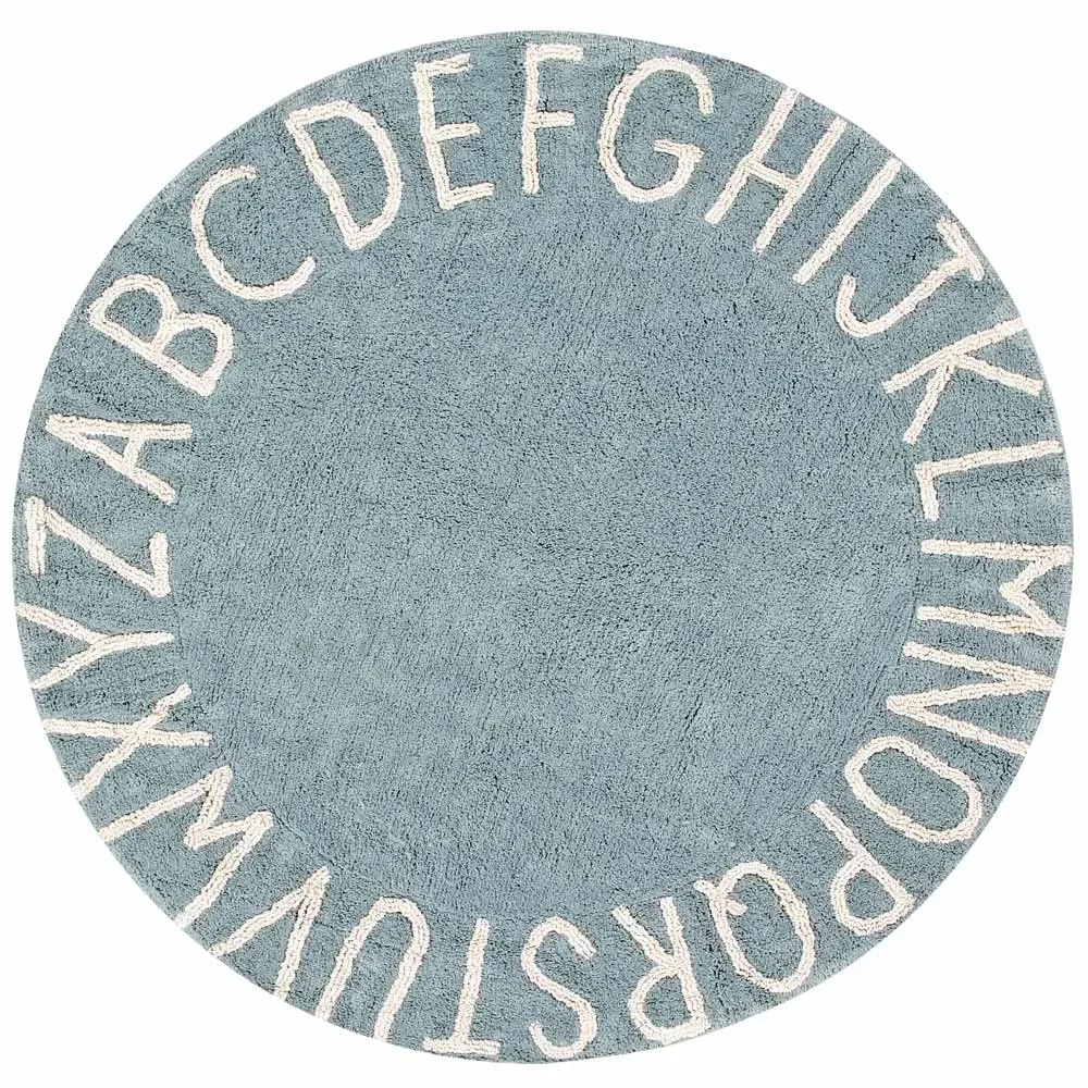 "Lorena Canals tapis rond ABC bleu image"
