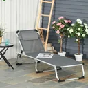 Garden lounger 5-level adjustable black