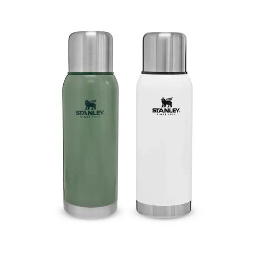 "Adventure vacuum bottle, 1.0 l, stainless steel, matte white, vacuum insulation, insulated drinking cup image"