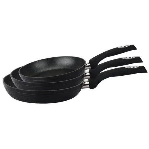 "3-piece frying pan set black image"