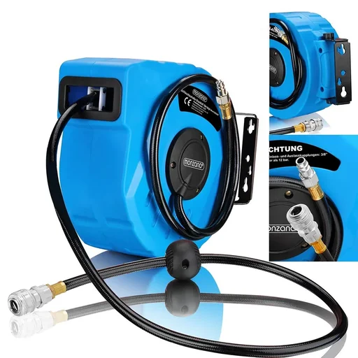 "Pneumatic hose reel 10m quick coupling 3/8 image"