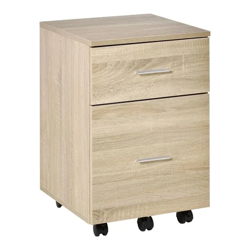 "Office container with 2 drawers, hanging filing cabinet, office cabinet, storage of files, chipboard, natural 39.5 x image"