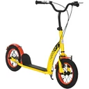 Children's scooter with 12'' pneumatic tires from 5 years black/yellow 118 x 55.5 x 85-100.5 cm