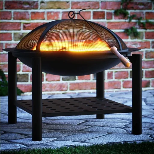 "Fireplace with wood storage compartment 55cm image"