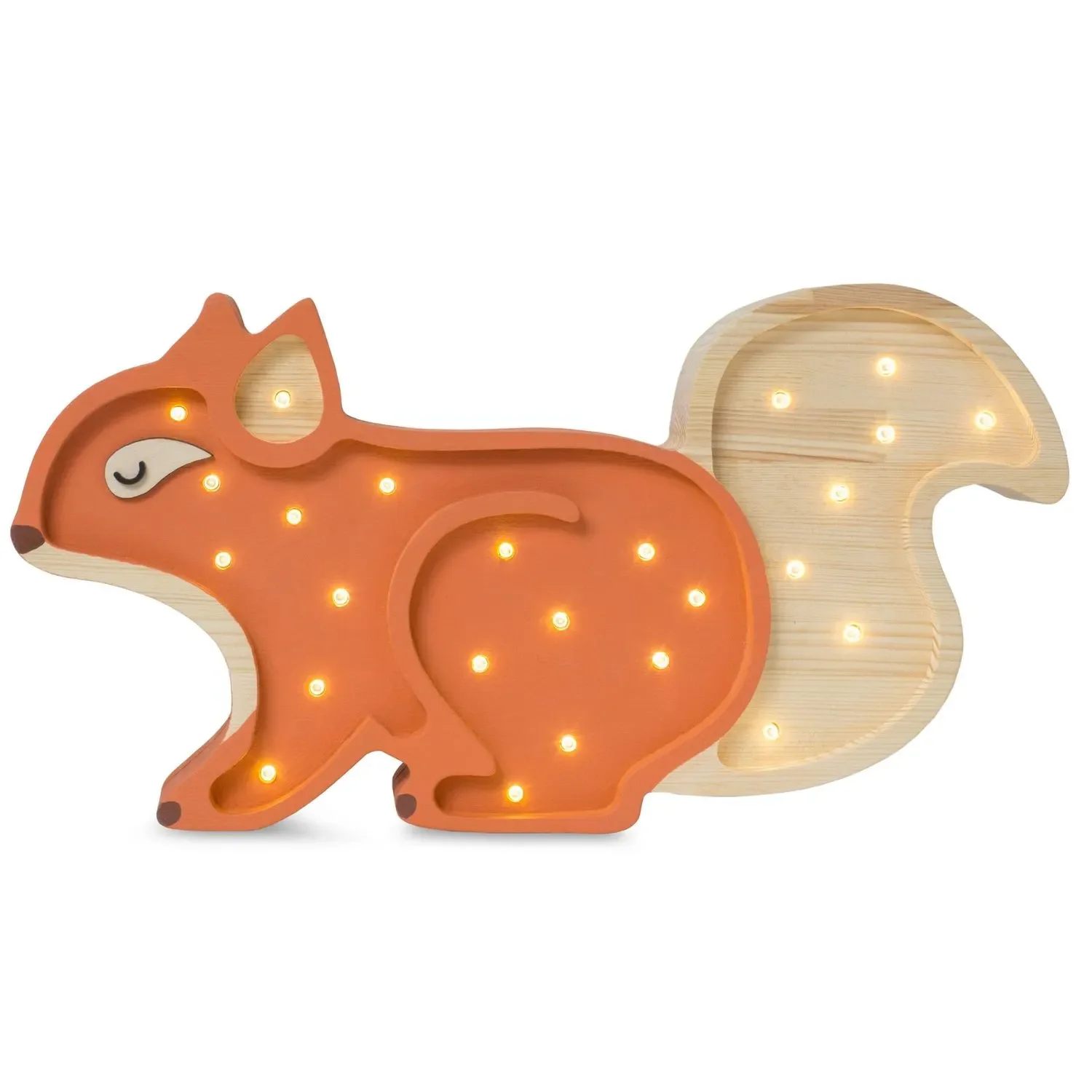 "Little Lights veilleuse pour enfants, lampe écureuil – 100% pin naturel, couleur : bois de gingembre image"