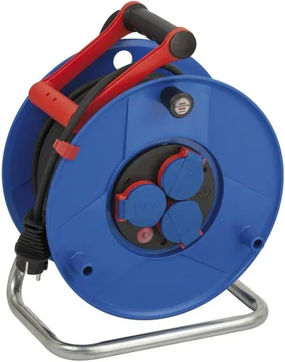 "Garant IP44 cable reel, diameter 290mm, special plastic, 3 x 230V socket, 50m image"