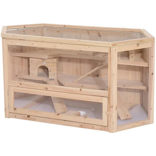 "Hamster cage, rodent cage, mouse cage, fir wood natural image"