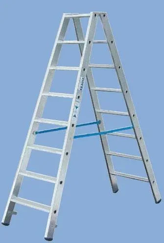 "Steps double ladder 2 x 5 steps ladder aluminum image"