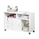 Office container with wheels, filing cabinet, office cabinet, printer table with 2 drawers, file storage, chipboard,