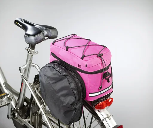 "Bicycle pannier bag - multifunctional, pink image"