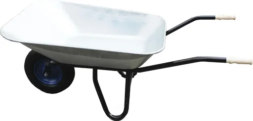 "Flat-tip trolley "Gala", galvanized trough, 95 liters, 1 pneumatic wheel image"