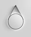 Decorative round wall mirror with indirect LED lighting in matt black Ø 50 cm