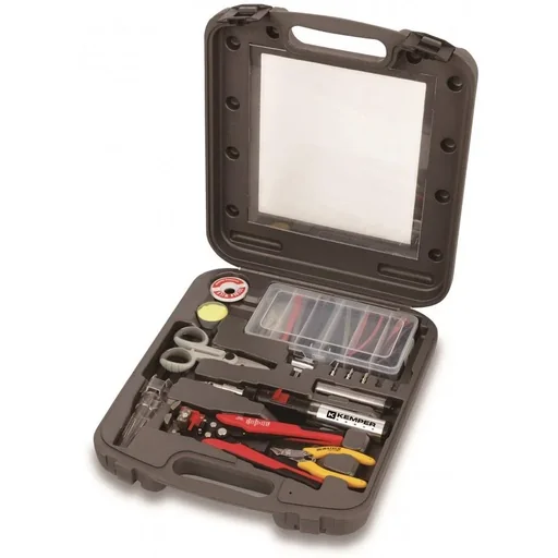 "Professional soldering kit with rechargeable micro torch - 12 pieces image"