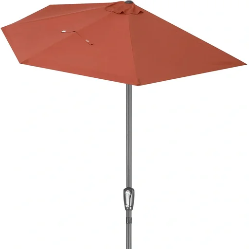 "Semi-circular parasol Terracotta UV protection 50+ image"