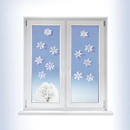 "Decorative stickers, snowflakes 3D set of 12 image"