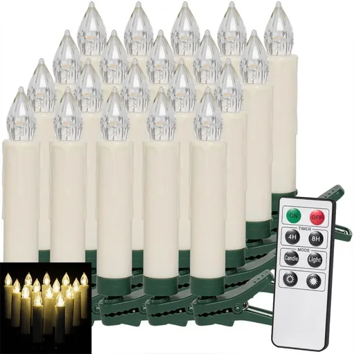 "Christmas lights - Christmas tree candles 20 pieces WITH remote control image"