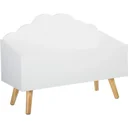 Wooden toy chest - white - 58x28x45 cm