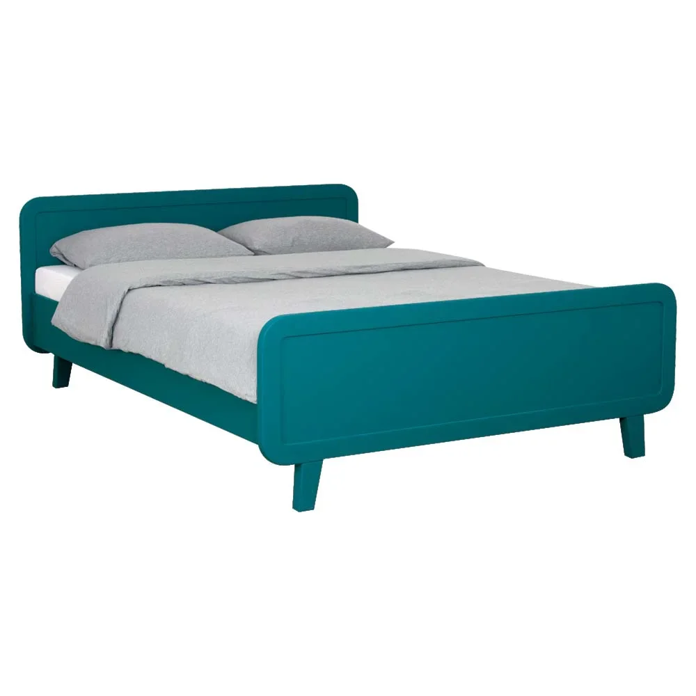 "Laurette Lit enfant / Lit double "Le Lit Rond" 140 x 200 cm, Couleur: Bleu Canard image"