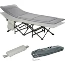 Camping bed foldable camp bed folding bed with pillow side pocket mattress guest bed up to 150 kg load capacity travel outdoor