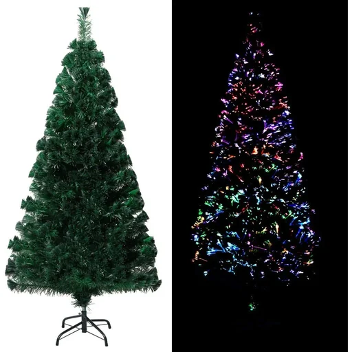 "Christmas tree with standard 150 cm fiber optic green image"