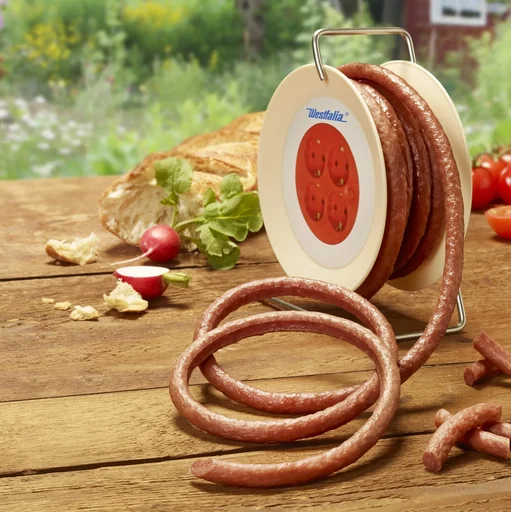 "Snack sausage on cable drum image"