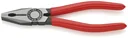 Combination pliers with plastic coating, black atramentized, 180 mm