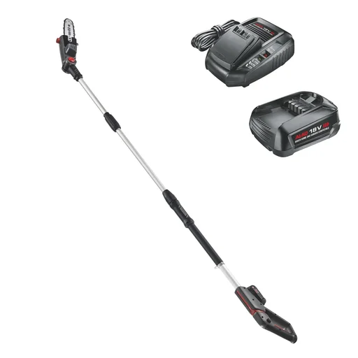 "18 V BOSCH HOME AND GARDEN COMPATIBLE Ébrancheur sur perche sans fil CSA 1820 avec batterie et chargeur image"