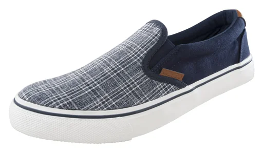 "Canvas slippers, blue checked, size 41 image"