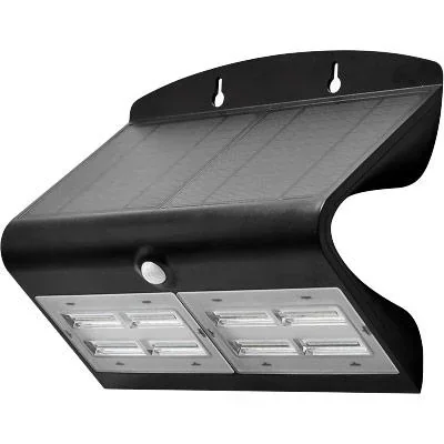 "VT-767-7 LED solar wall light with motion detector - 7W - 800 Lm - 4000K - black - solar energy image"