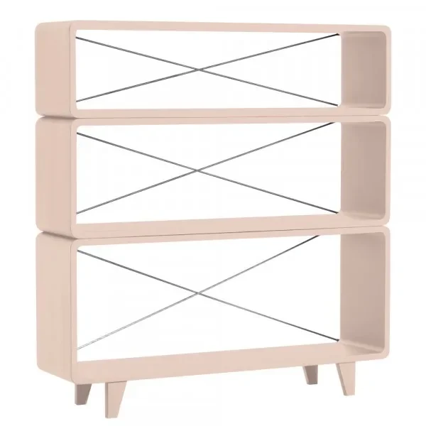 Laurette Bibliothèque Millefeuille, Couleur: Rose Poudre