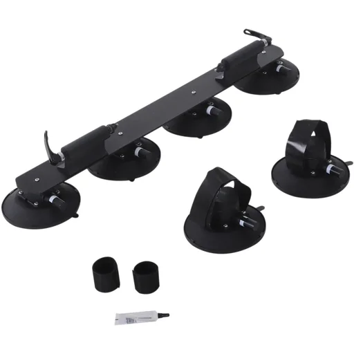 "Bicycle carrier roof rack bike holder with quick release 2 x bike aluminum black L82 x W15 x H13 cm image"