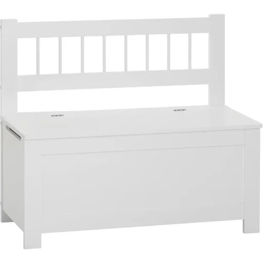 "Children's bench with storage space - white - 64x74x34 cm image"