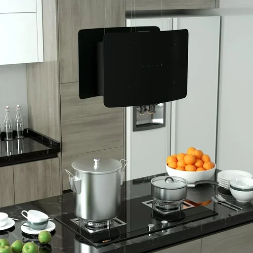 "Extractor hood wall-mounted touch sensor LCD 55 cm steel image"