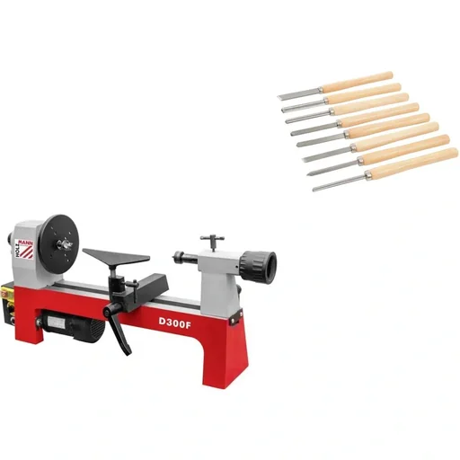 "D300F Lathe Professional Set with Silverline 8-piece turning chisel set image"