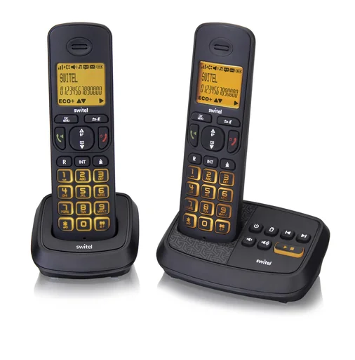 "Cordless DECT phone with answering machine and additional handset image"