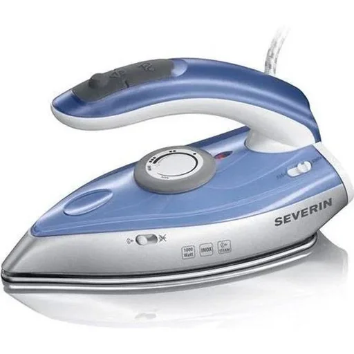 "Steam iron - travel iron - 1000 watts - blue/white image"