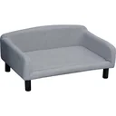 Pawhut dog sofa with cuddly fabric cover light grey
