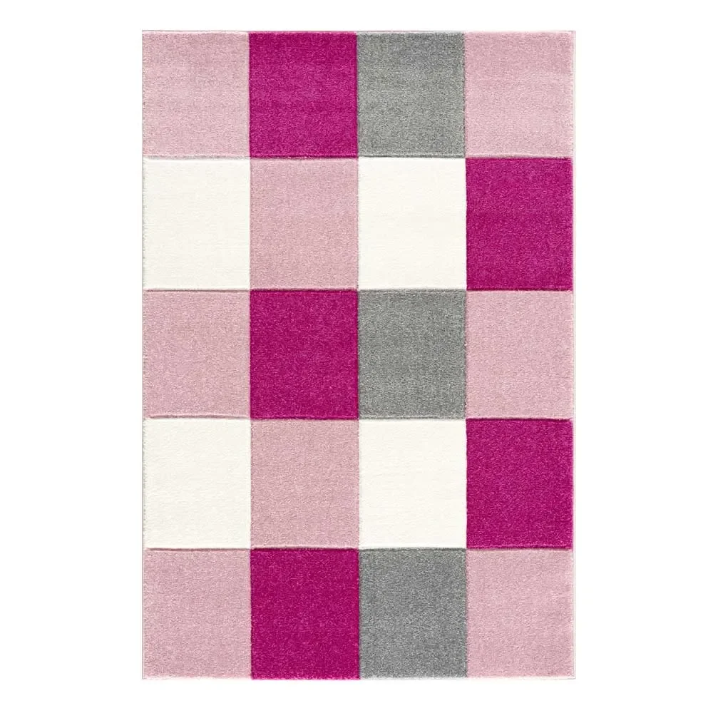 "Livone Tapis pour enfants Patchwork rose, Taille de tapis: 160 x 230 cm image"