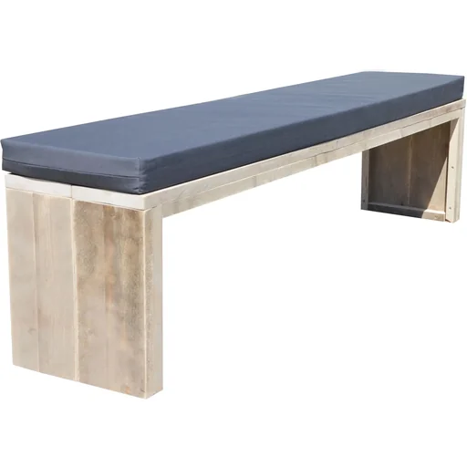 "Garden bench frame wood 160 cm including water and dirt-repellent cushion anthracite image"