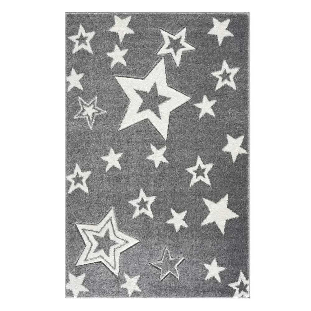 Livone Tapis pour enfants Galaxy étoiles gris, Taille de tapis: 160 x 230 cm