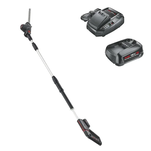 "Coupe-haies sur perche sans fil HTA 1845 compatible BOSCH HOME AND GARDEN 18 V, avec batterie et chargeur image"
