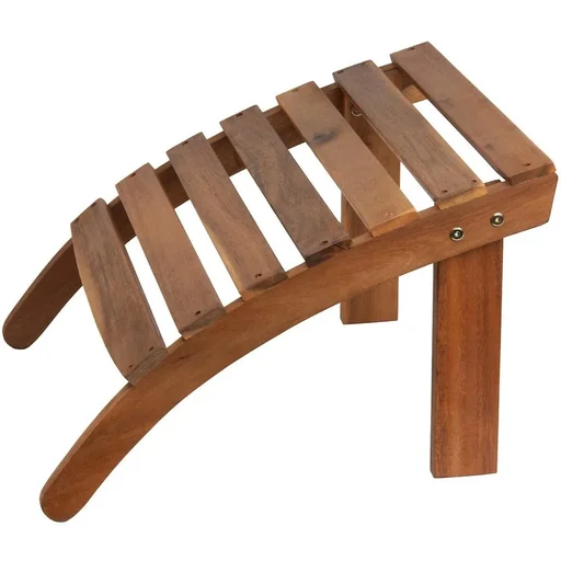 "Acacia wood footrest for Adirondack garden chair, 48cm x 46cm x 32cm image"