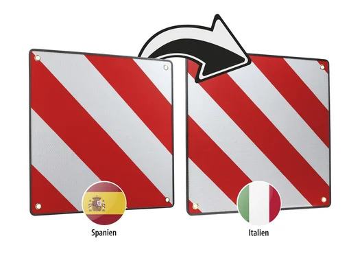 "Warning sign for bicycle racks, 2 in 1, for Spain & Italy, approx. 50 x 50 cm image"