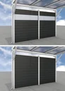 Side wall for carports, white, 2.96 x 1.86 m, WPC boards dark grey
