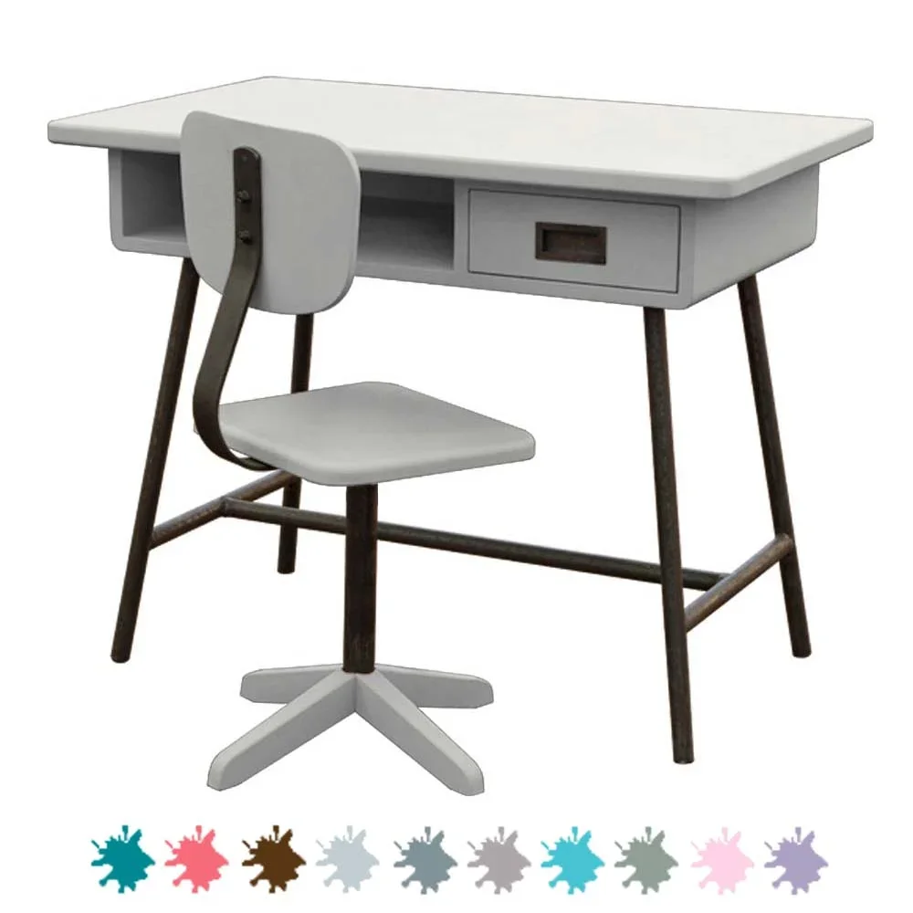 Laurette Bureau enfant La Classe avec chaise, Couleur: taupe