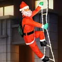 Santa Claus on ladder 90cm with lighting