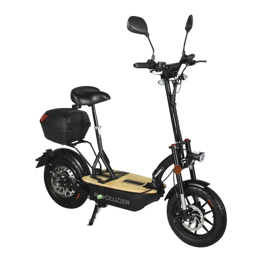 "E-scooter "Revoluzzer" Safety Plus 20 km/h including indicators, luggage case and lithium battery, black image"