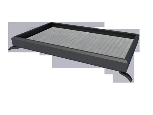"Rectangular canopy type NM 200, 200 x 90 x 14 cm, frame anthracite, cover white image"